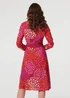 Izabel London Pink Printed Long Sleeve Collared Midi Dress - 8 Image 2