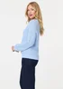 Izabel London Light Blue Textured Knit Relaxed Long Sleeve Jumper - S/M Image 2