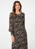 Izabel London Black Printed Long Sleeve Layered Maxi Dress - 18 Image 4