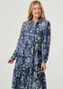Izabel London Navy Floral Tie Waist Tiered Midi Dress - 14 Image 4