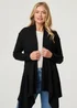 Izabel London Black Longline Curve Hem Open Front Cardigan - 8 Image 4