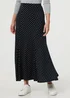 Izabel London Navy Polka Dot Print High Waist Maxi Skirt - 10 Image 3