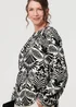 Izabel London Black Printed Long Sleeve Button Front Blouse - 14 Image 3