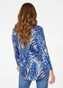 Izabel London Blue Animal Print Long Sleeve Curve Hem Top - 12 Image 2