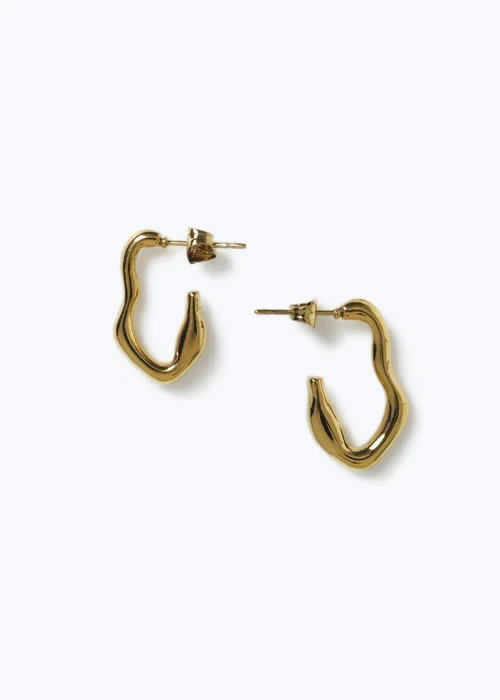 Muse Gold Wavy Earrings - One Size Image 3