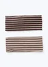 Muse 2 Pack Brown Stripe Ribbed Headbands - One Size Image 1