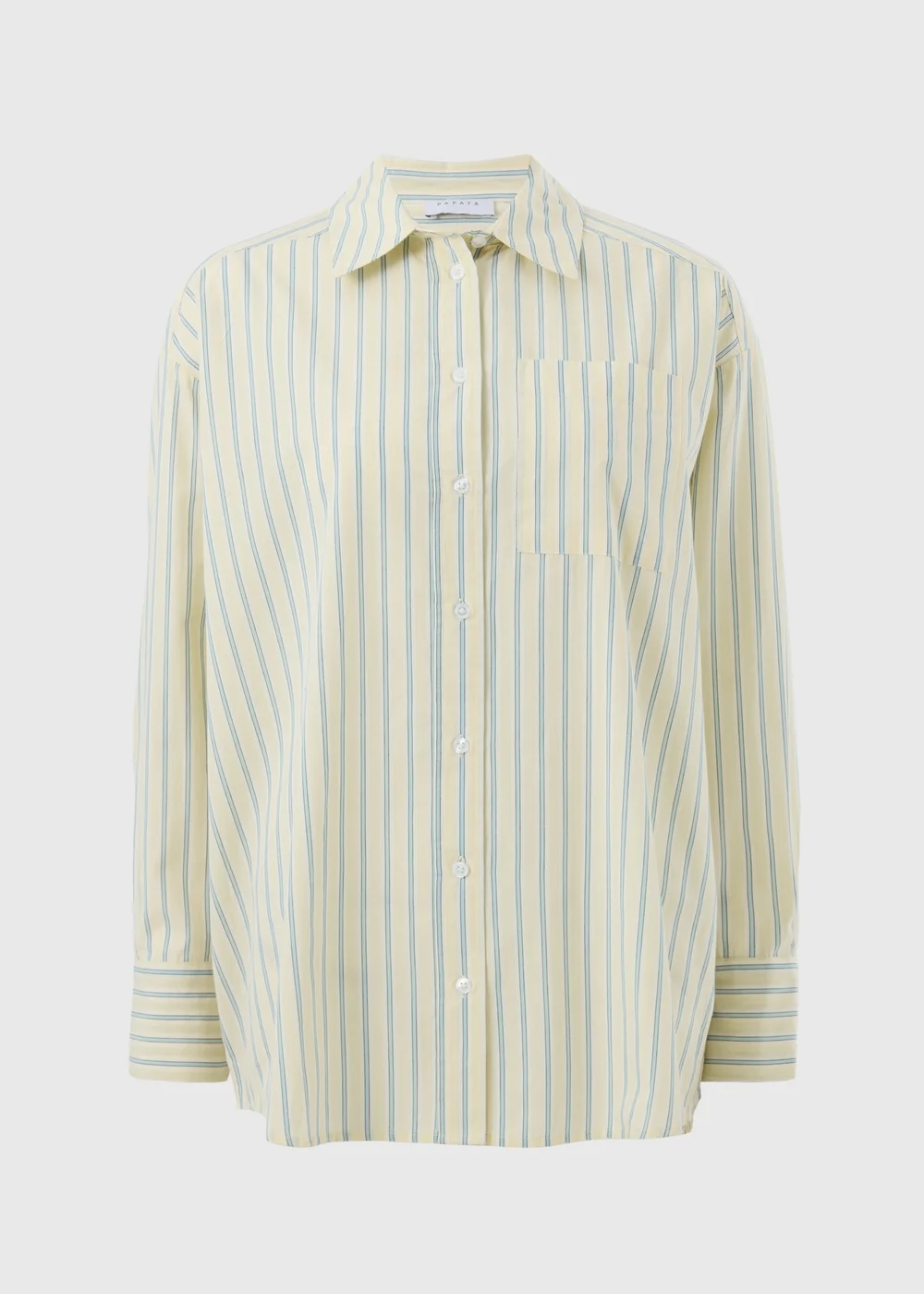 Yellow Poplin Stripe Shirt - Size 8 Image 1