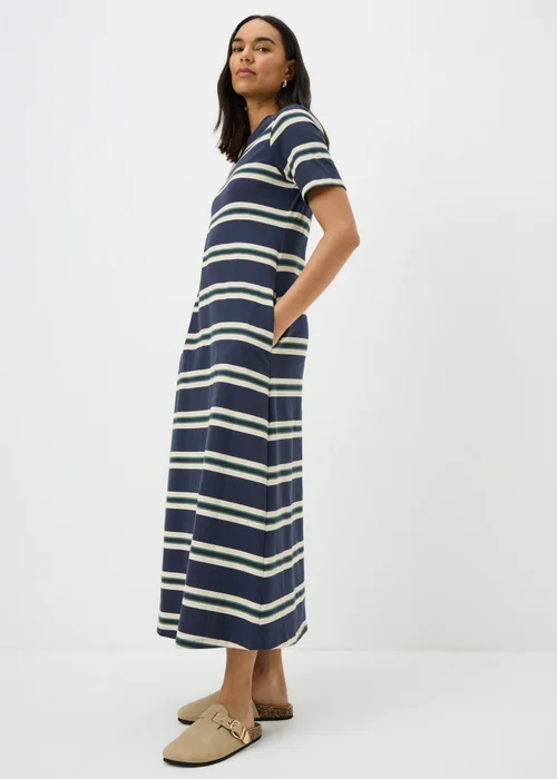 Navy Striped T-Shirt Dress - 8 Image 2