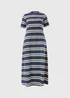 Navy Striped T-Shirt Dress - 8 Image 4