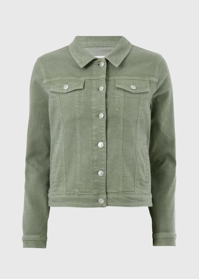 Sage Green Stretch Denim Jacket