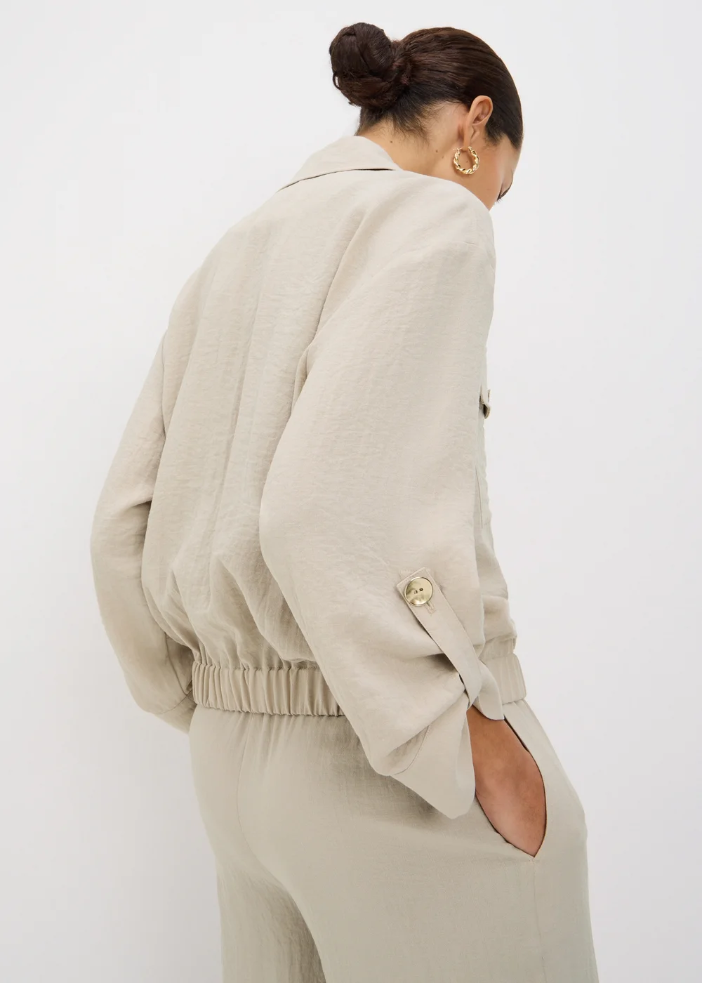 Oatmeal Soft Utility Co Ord Jacket - 22 Image 3