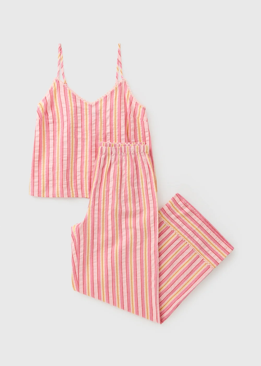 Pink Stripe Cami Wide Leg Pyjama Set - 8 Image 3