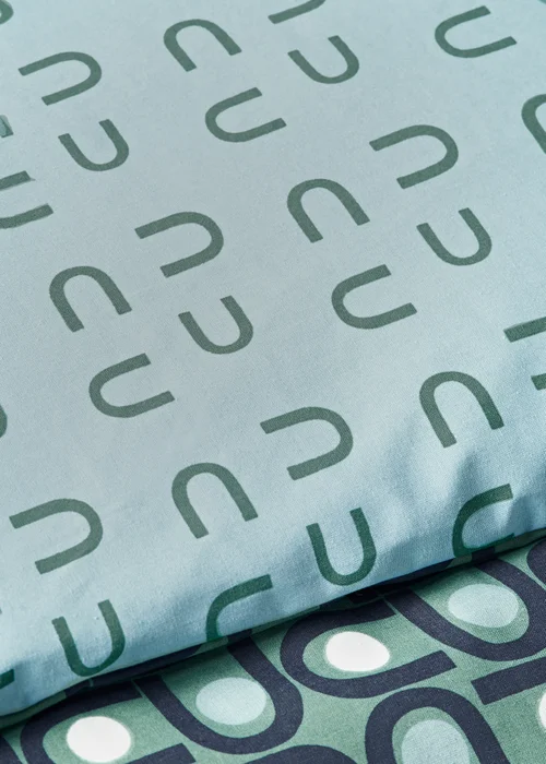 Green Mini Geometric Duvet Set - Single Image 2