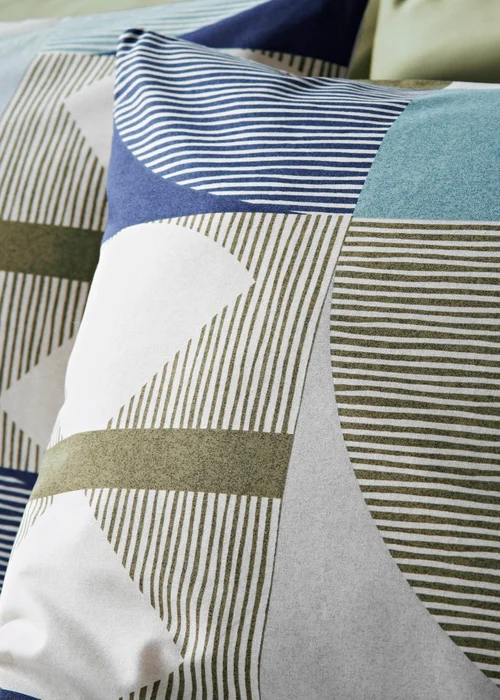 Blue Geometric Print Duvet Set - Single Image 2