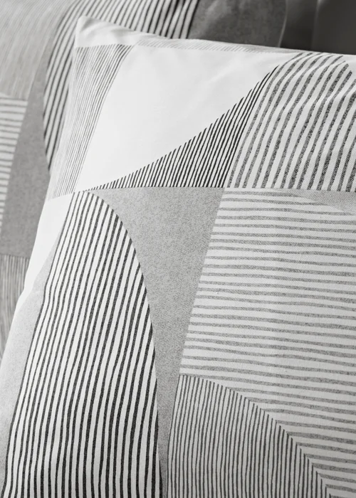 Grey Geometric Linear Duvet Set - Single Image 3