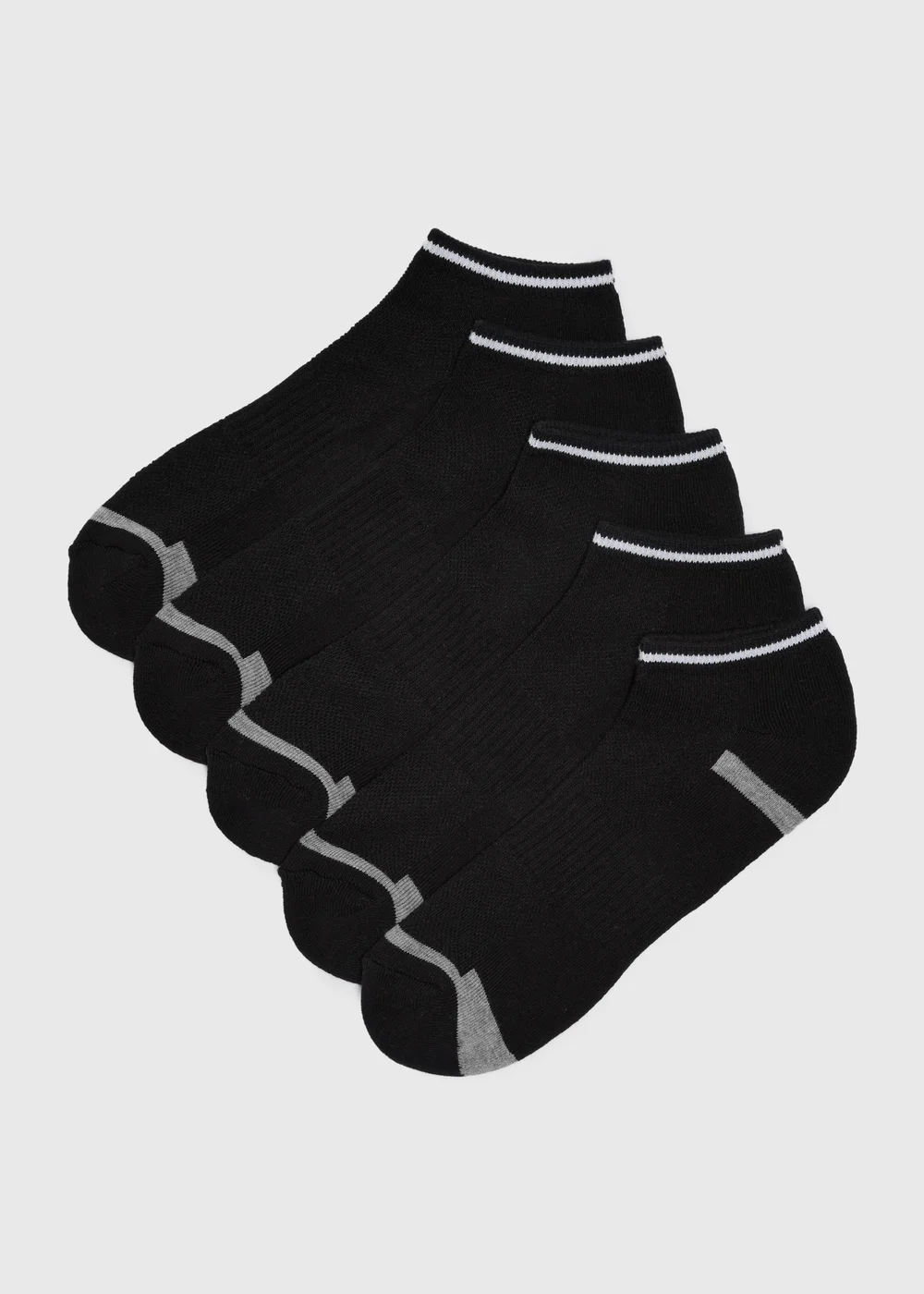 5 Pack Black Athletic Trainer Socks - Sizes 6 - 8.5 Image 1