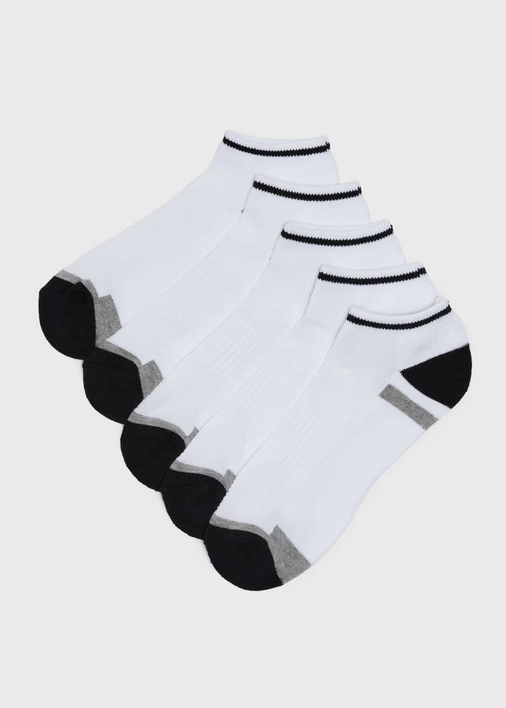 5 Pack White Athletic Trainer Socks - Sizes 6 - 8.5 Image 1