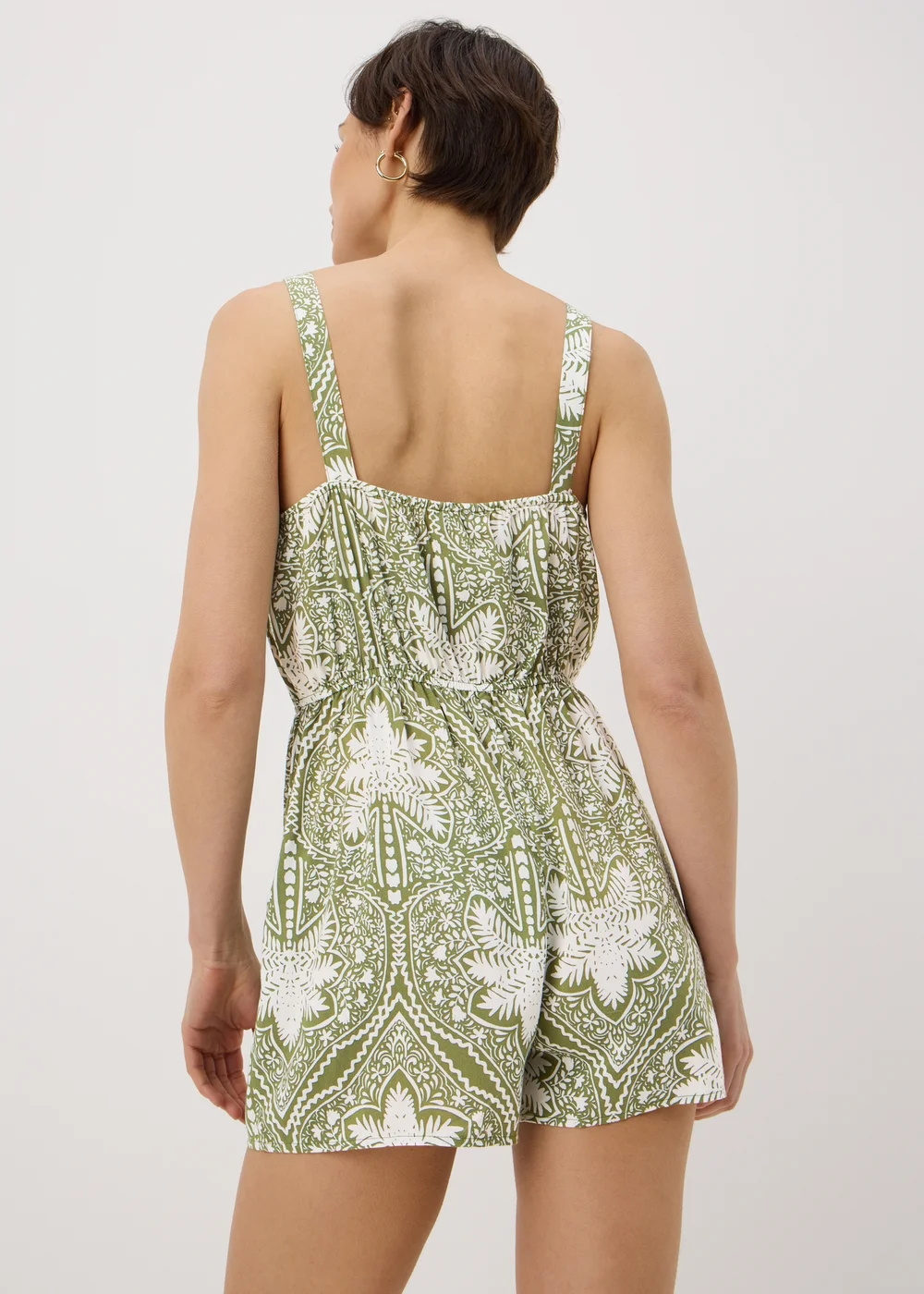 Khaki Paisley Playsuit - 10 Image 2