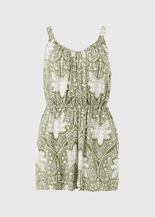 Khaki Paisley Playsuit - 10 Image 4