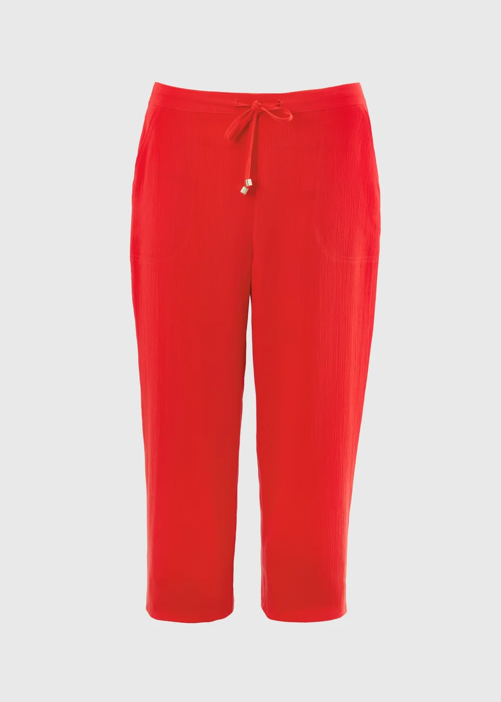Red Cropped Clipper Trousers - 10 Image 1
