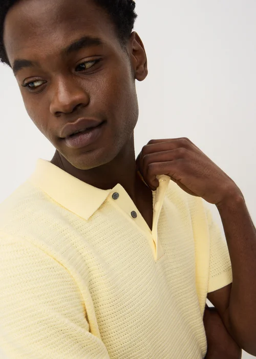 Yellow Texture Smart Polo Shirt - S Image 3