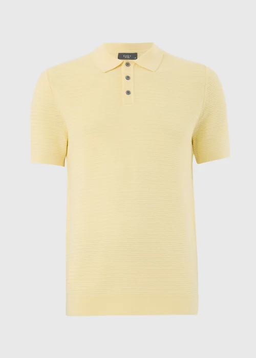 Yellow Texture Smart Polo Shirt - S Image 4