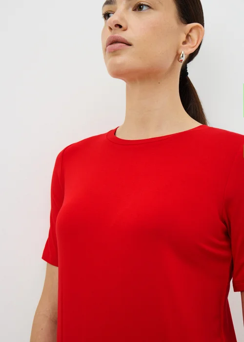 Red T-Shirt Midi Dress - Size 8 Image 3