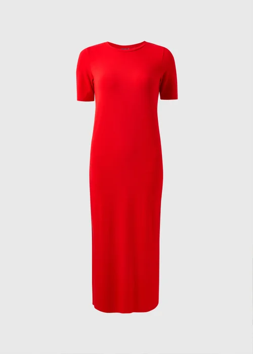 Red T-Shirt Midi Dress - Size 8 Image 4