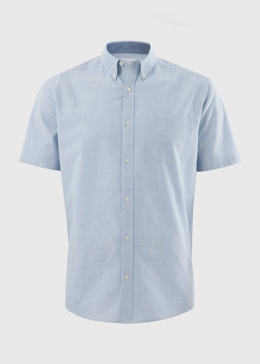 Blue Stripe Short Sleeve Oxford Shirt - S Image 4
