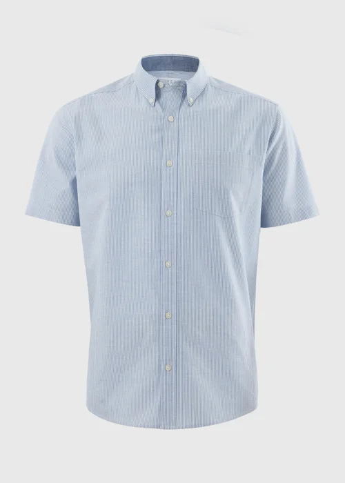Blue Stripe Short Sleeve Oxford Shirt - S Image 4