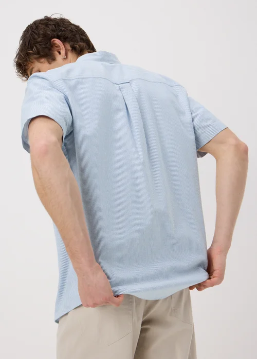 Blue Stripe Short Sleeve Oxford Shirt - S Image 2