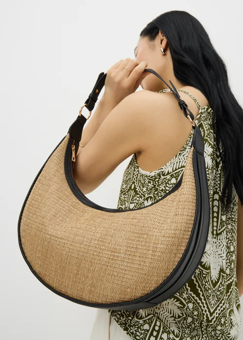 Natural Straw Shoulder Bag - One Size Image 1
