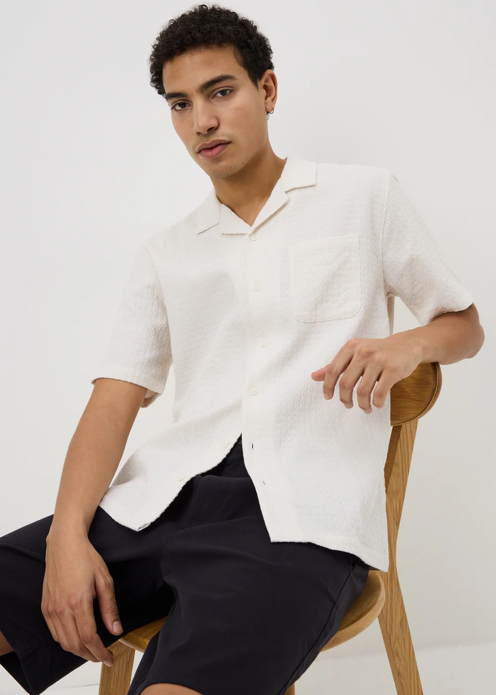 Ecru Textured Shirt - S Image 1