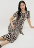 Brown Leopard Print Belted Supersoft Midi Dress - Size 10 Image 1