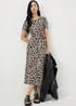 Brown Leopard Print Belted Supersoft Midi Dress - Size 10 Image 2