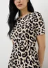 Brown Leopard Print Belted Supersoft Midi Dress - Size 10 Image 3