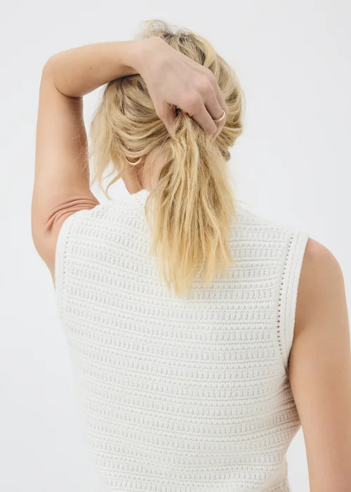 White Button Up Knitted Waistcoat - 26 Image 3