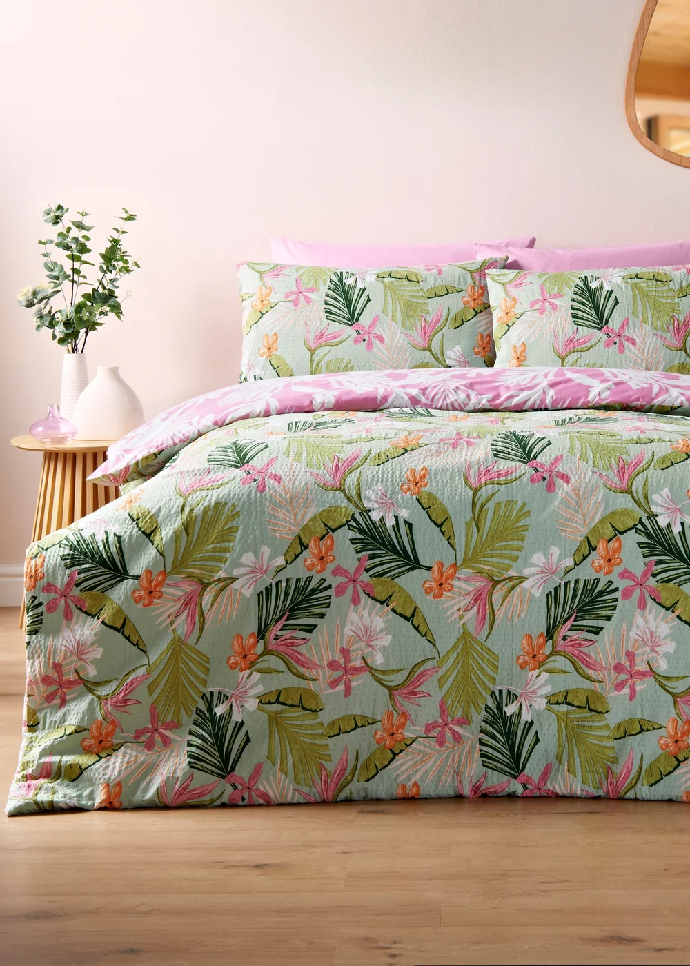 Multicolour Tropical Floral Duvet Set - Single Image 1