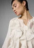 Et Vous Cream Statement Frill Blouse - Size 8 Image 2