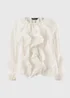 Et Vous Cream Statement Frill Blouse - Size 8 Image 4