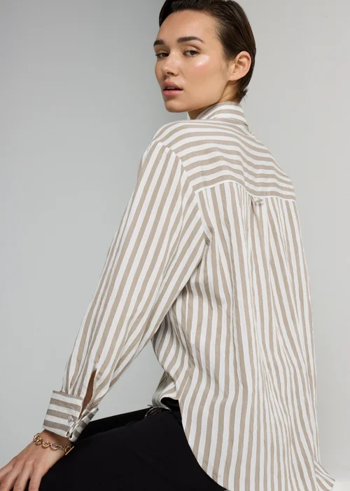 Et Vous Beige Stripe Shirt - Size 10 Image 3