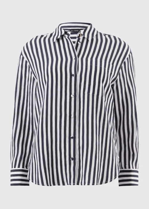 Et Vous Navy Stripe Shirt - Size 12 Image 4