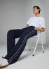 Et Vous Navy Side Stripe Trousers - Size 08 29 leg Image 1