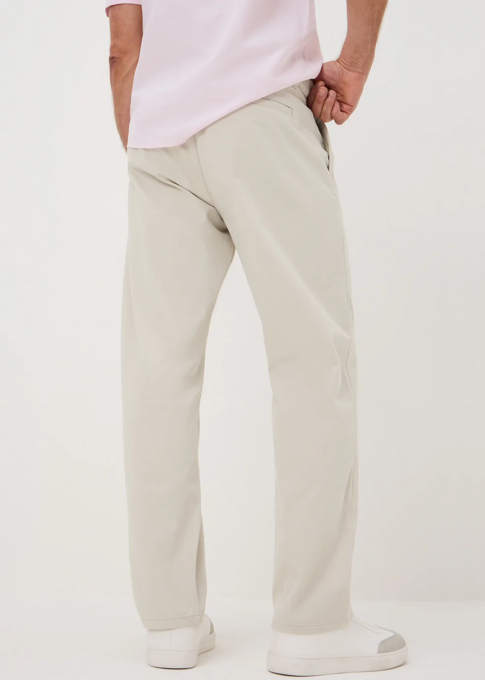 Ecru Pleated Chinos - 30 R Image 3