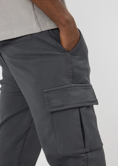 Charcoal Knitted Cargo Trousers - 30 Waist Regular Image 2