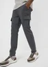 Charcoal Knitted Cargo Trousers - 30 Waist Regular Image 1
