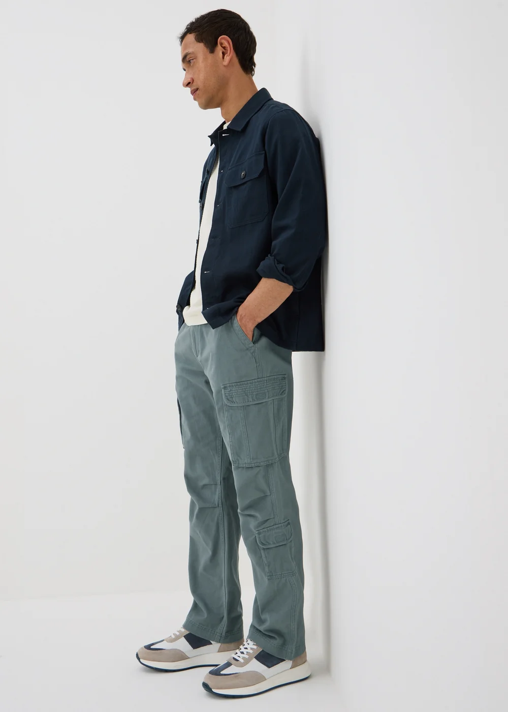 Slate Loose Fit Cargo Trousers - 32 L Image 1