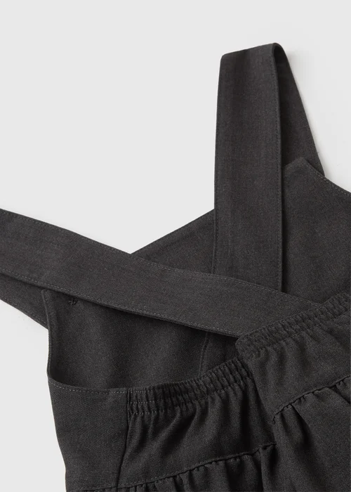 Girls Grey Bow Pocket Pinafore Dress (4-9yrs) - Age 4 Years Image 2