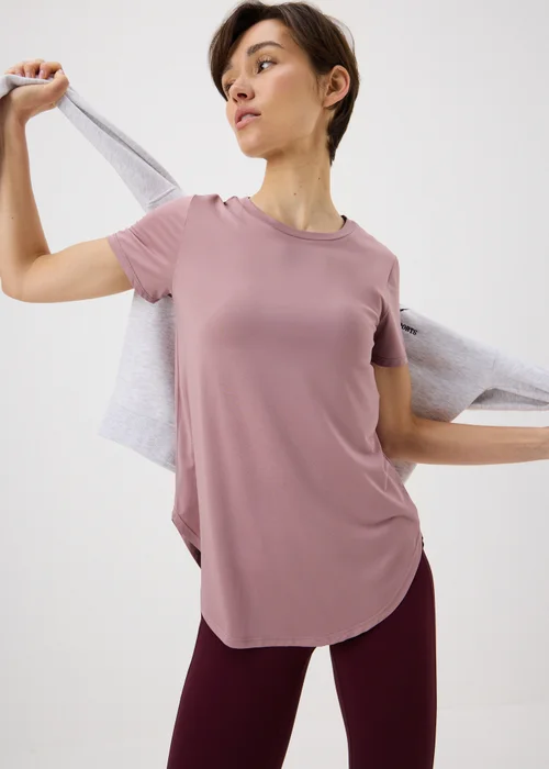 Souluxe Pink Longline Sports T-Shirt - XL Image 1