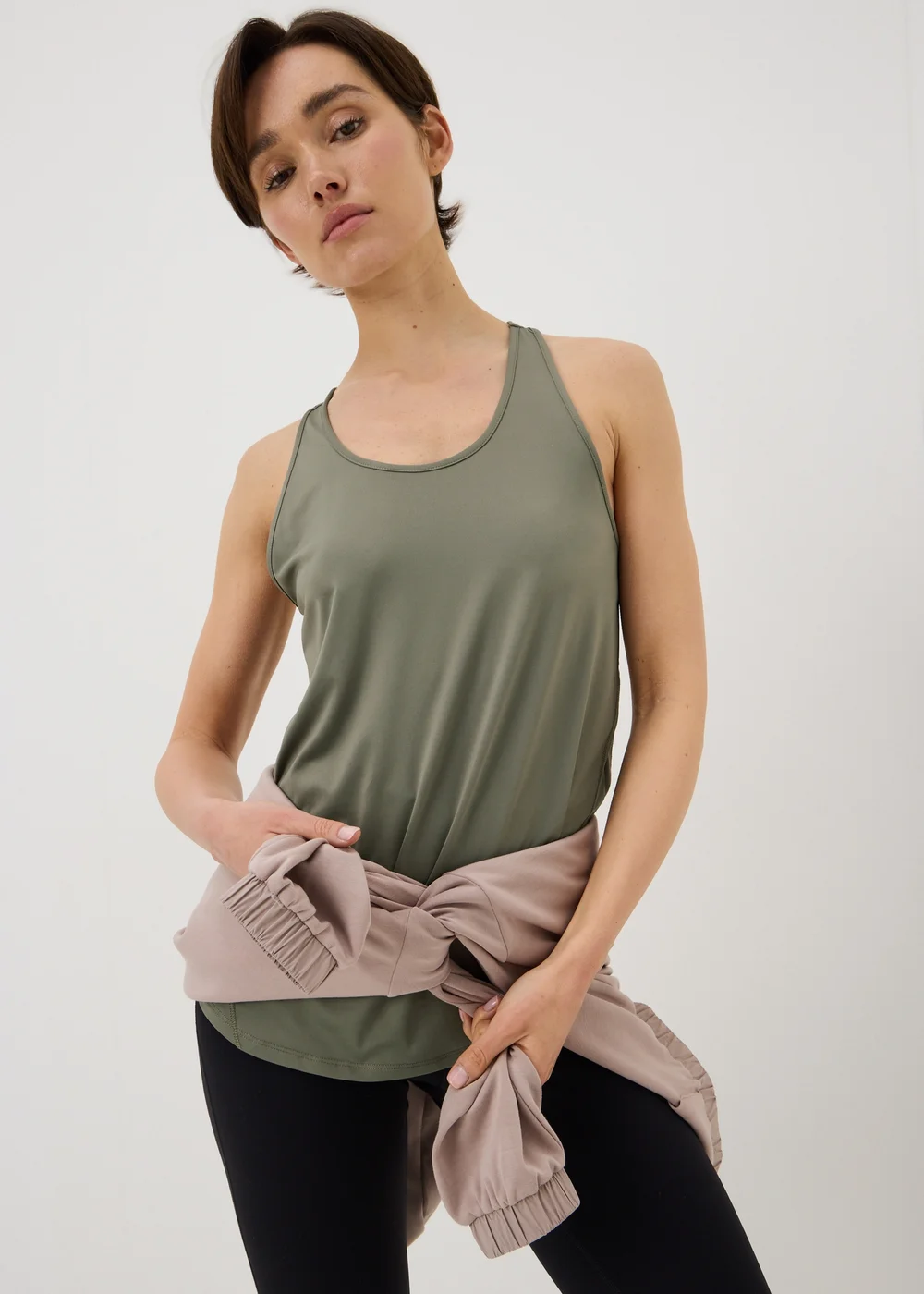 Souluxe Sage Green Mesh Sports Vest Top - XL Image 1